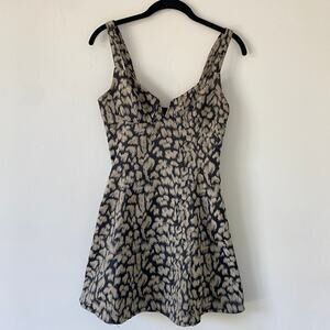 Free People Chrissy Jacquard Leopard Animal Print Mini Dress Size 0